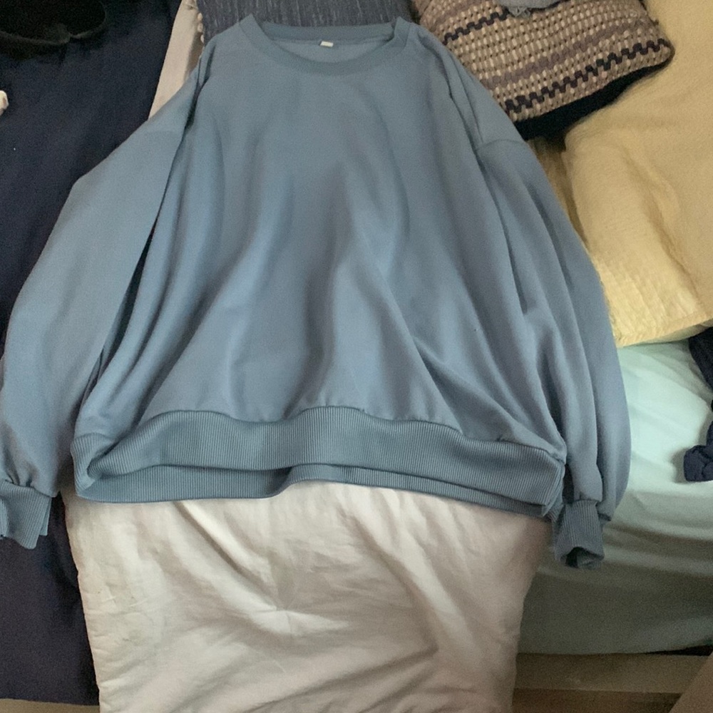 sky blue over-sized sweater
